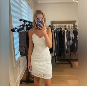 White House black market homecoming Elegant White Lace Dress